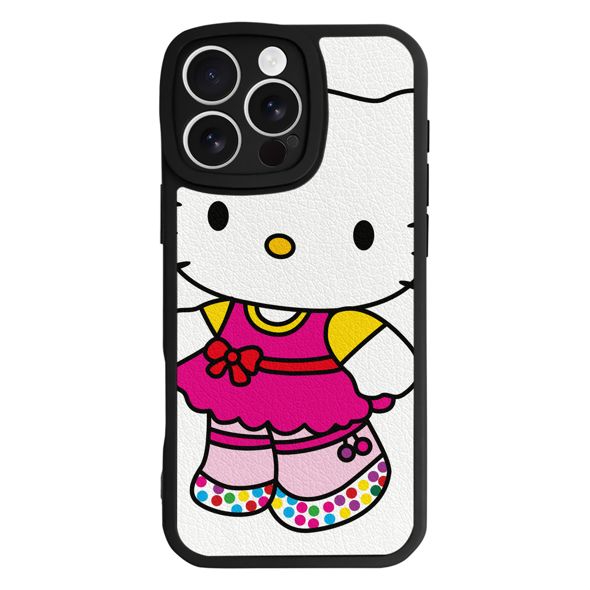 （画像用） Hello Kitty ハローキティ 【iPhone 16シリーズ対応】シリコンスマホケース（レザー調） 材質：シリコン
